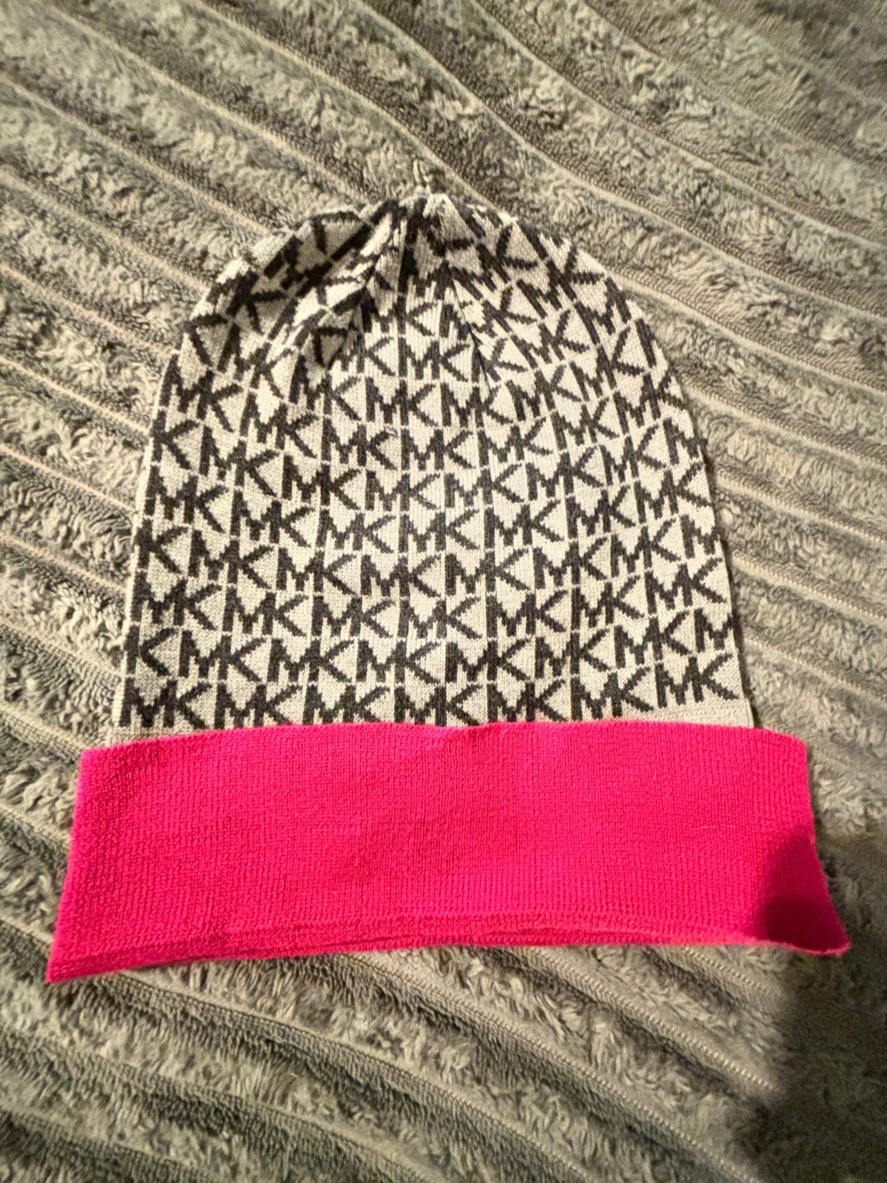 MICHAEL Michael Kors Black and White Knit Beanie